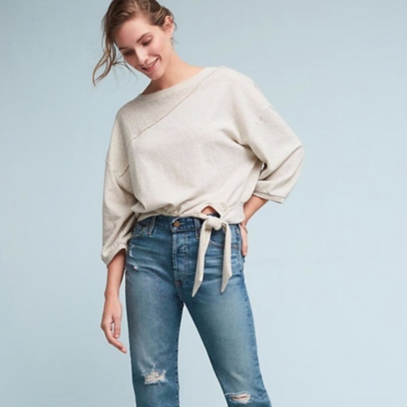 Anthropologie Tops - Anthropologie Postmark Bianca Striped Sweatshirt