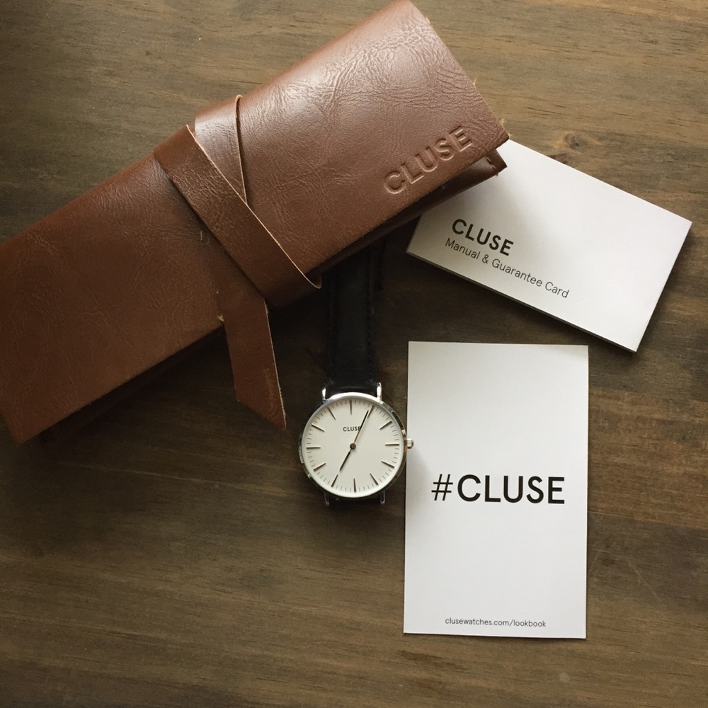 Cluse black and silver watch