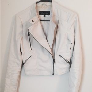 White Vegan Leather Moto Jacket