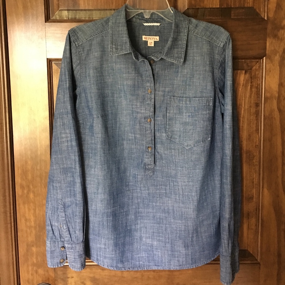 Long sleeve denim shirt