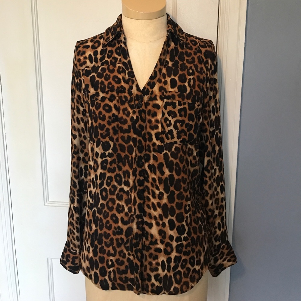CHEETAH PRINT PORTIFINO BUTTON-DOWN TOP