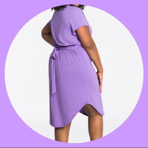 ASHLEY STEWART Pullover Belt Shirttail Midi Dress - Picture 3 of 3