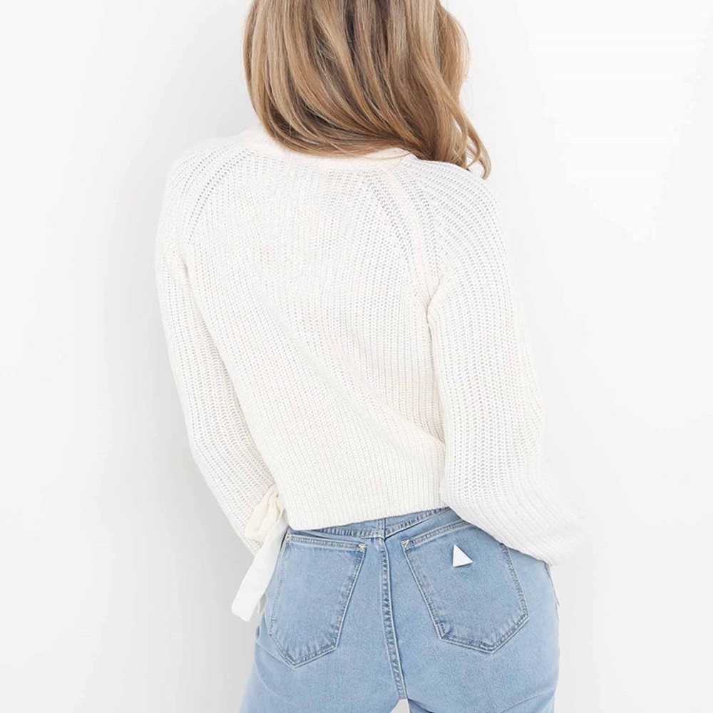 'Kira' Lace Up Sweater - Picture 3 of 5