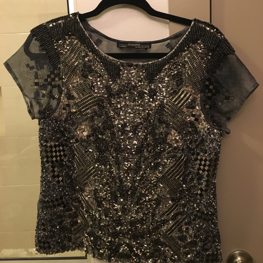 ALLSAINTS embellished top size US 6