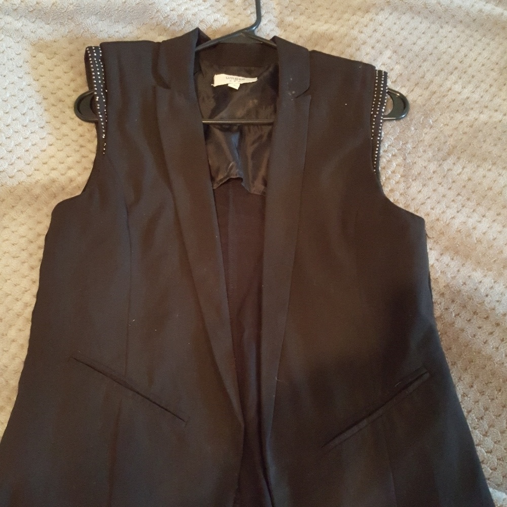 A beautiful black umgee suede open vest