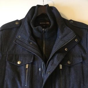 Navy Michael Kors coat 🎥