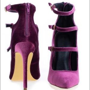 Heels Velvet Pointed Toe