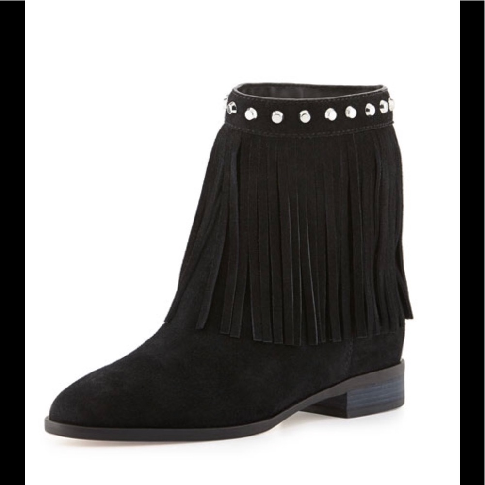Michael Michael Kors black suede fringe boots