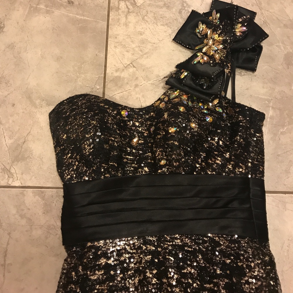 Black and Gold Formal Dress