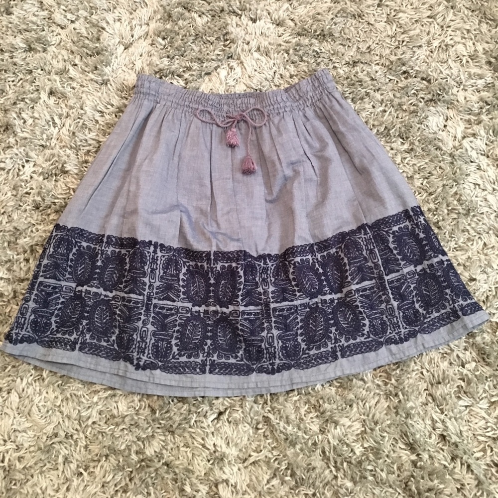 J. Crew embroidered skirt