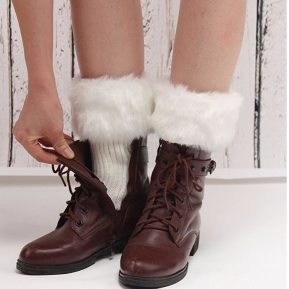 Ankle Faux fur leg warmers