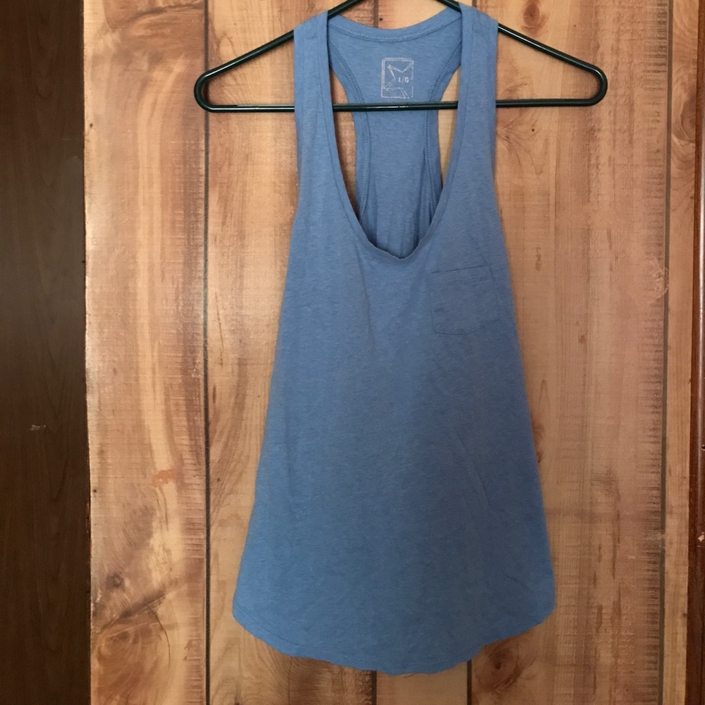 Large Women's Blue Racerback Tank Top