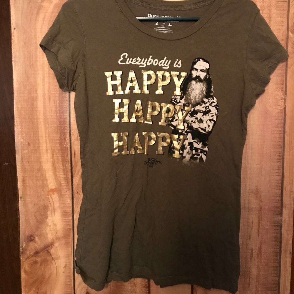 Size Large Duck dynasty Happy Happy Happy Tee