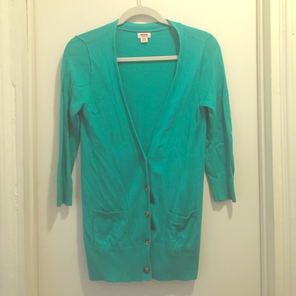 Mossimo Teal Button-down Cardigan