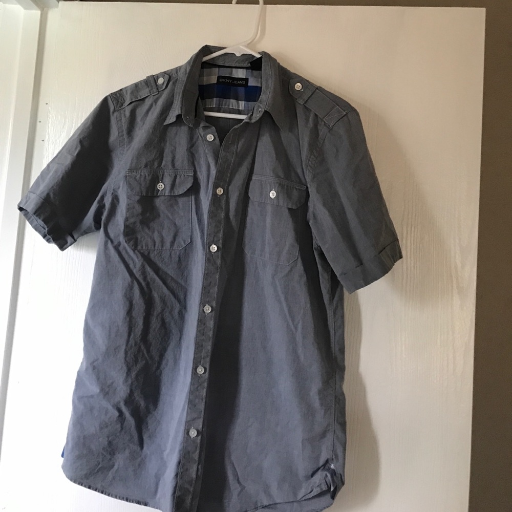 DKNY Mens Blue Button Down
