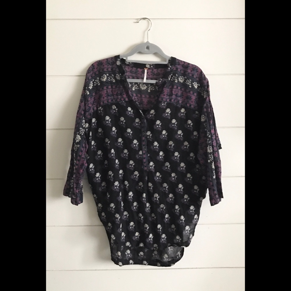 Free People Patterned Batwing Tunic