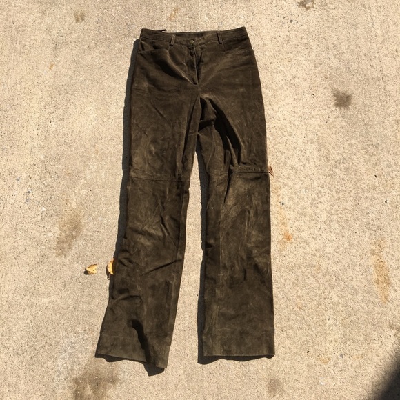 hunter green leather pants