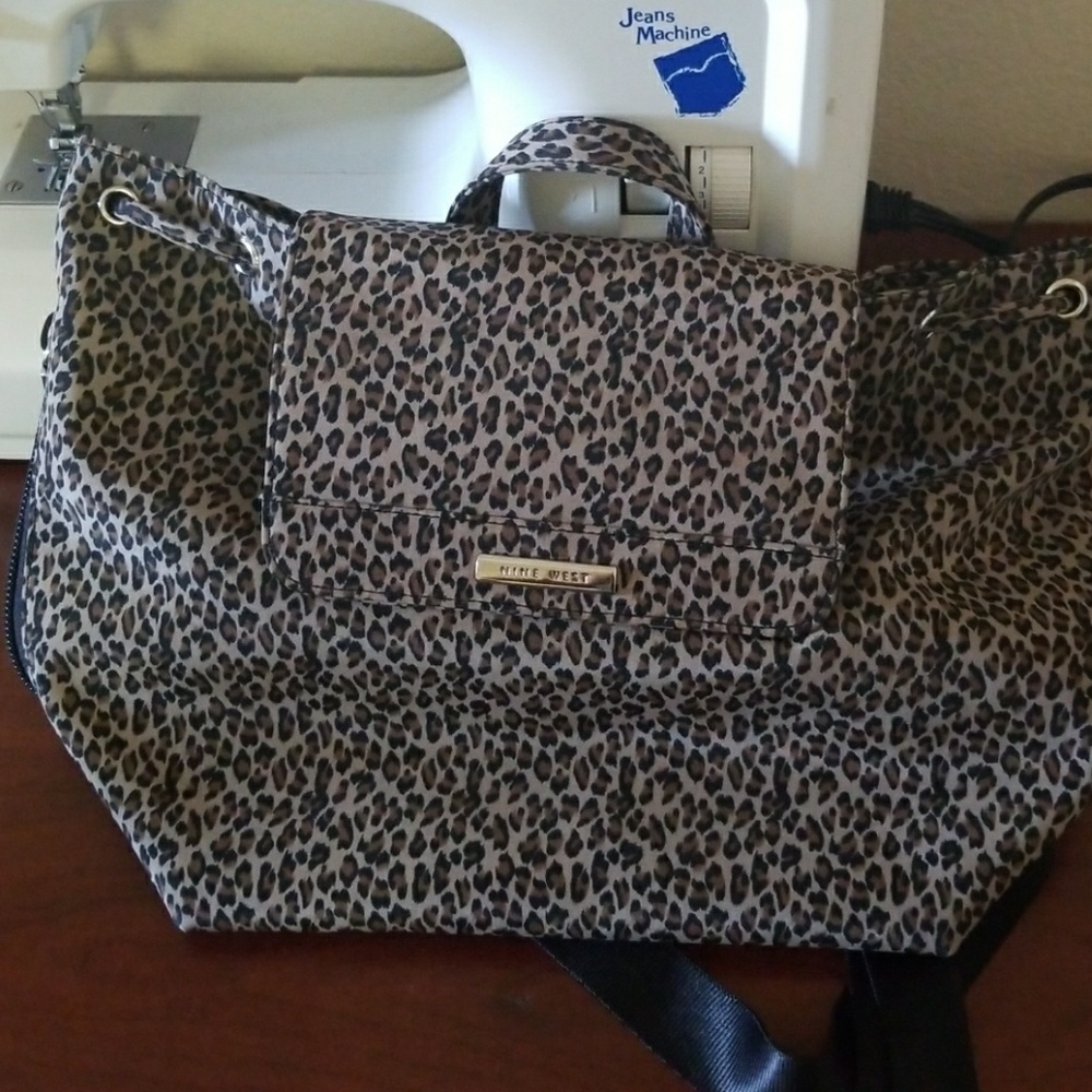NINE WEST leopard print backpack