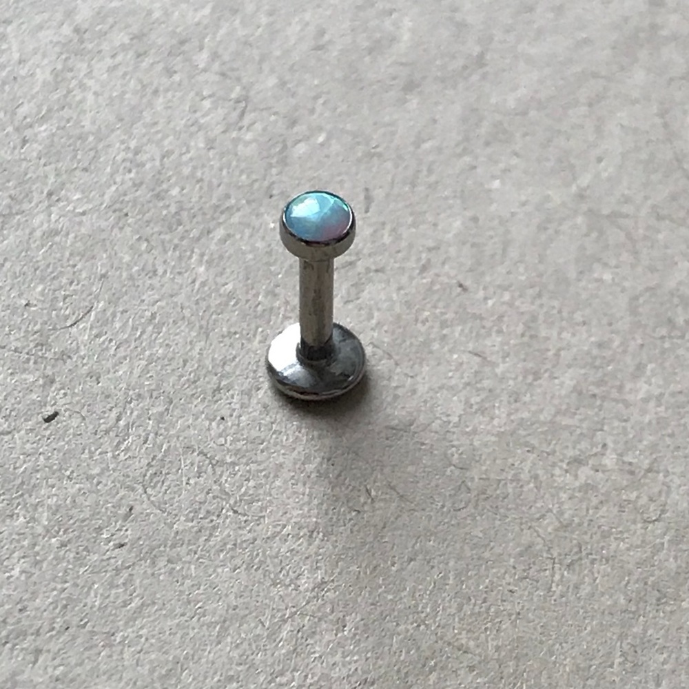 White Opal Cabochon 1mm body jewelry
