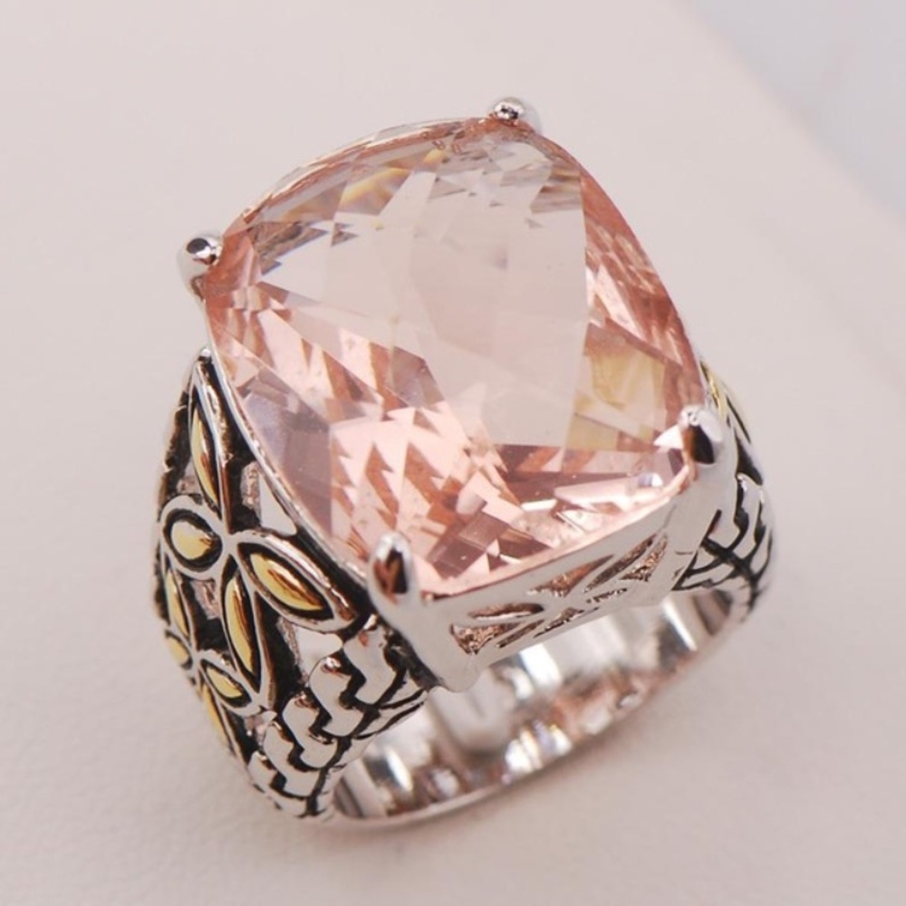 Morganite 925 Sterling silver fashion ring