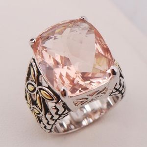 Morganite 925 Sterling silver fashion ring