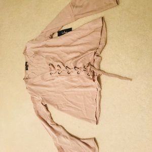 Lace up flowing top