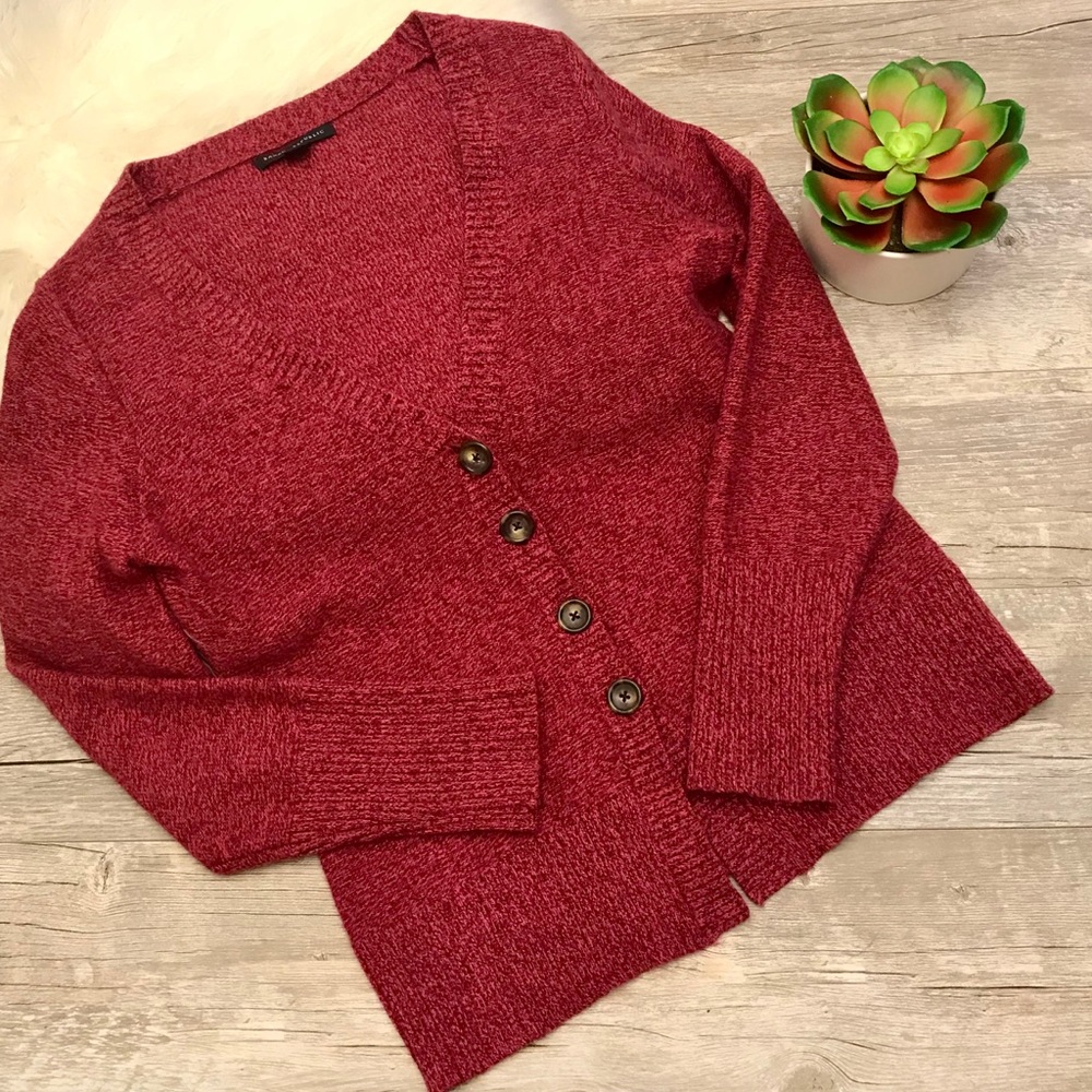 Banana Republic M Wool Angora Nylon Pink Cardigan