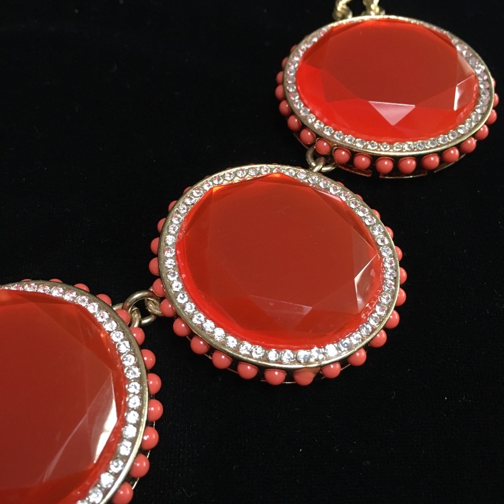 BANNANA REPUBLIC Orange/diamond medallion necklace