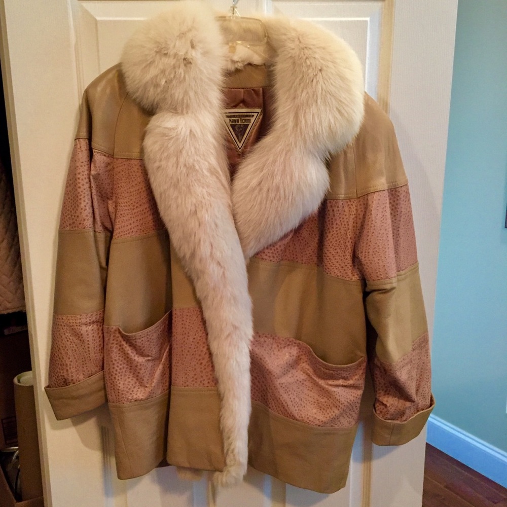 Ostrich Leather w/Fox Fur Collar Marvin Richards
