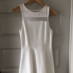 White dress with mesh accents
