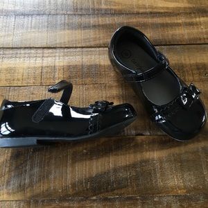 Girls Size 8 Black Velcro Dress Shoes