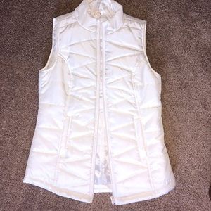 Women’s white quilted vest