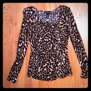 INC Long Sleeved Leopard print tee