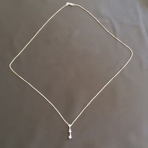 White Gold Diamond Tear Necklace