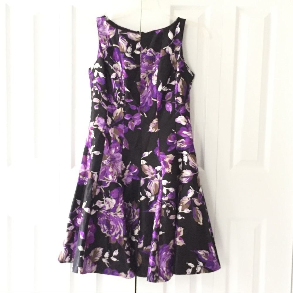 Womens black and purple floral dress