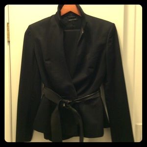Gucci suit leather trim
