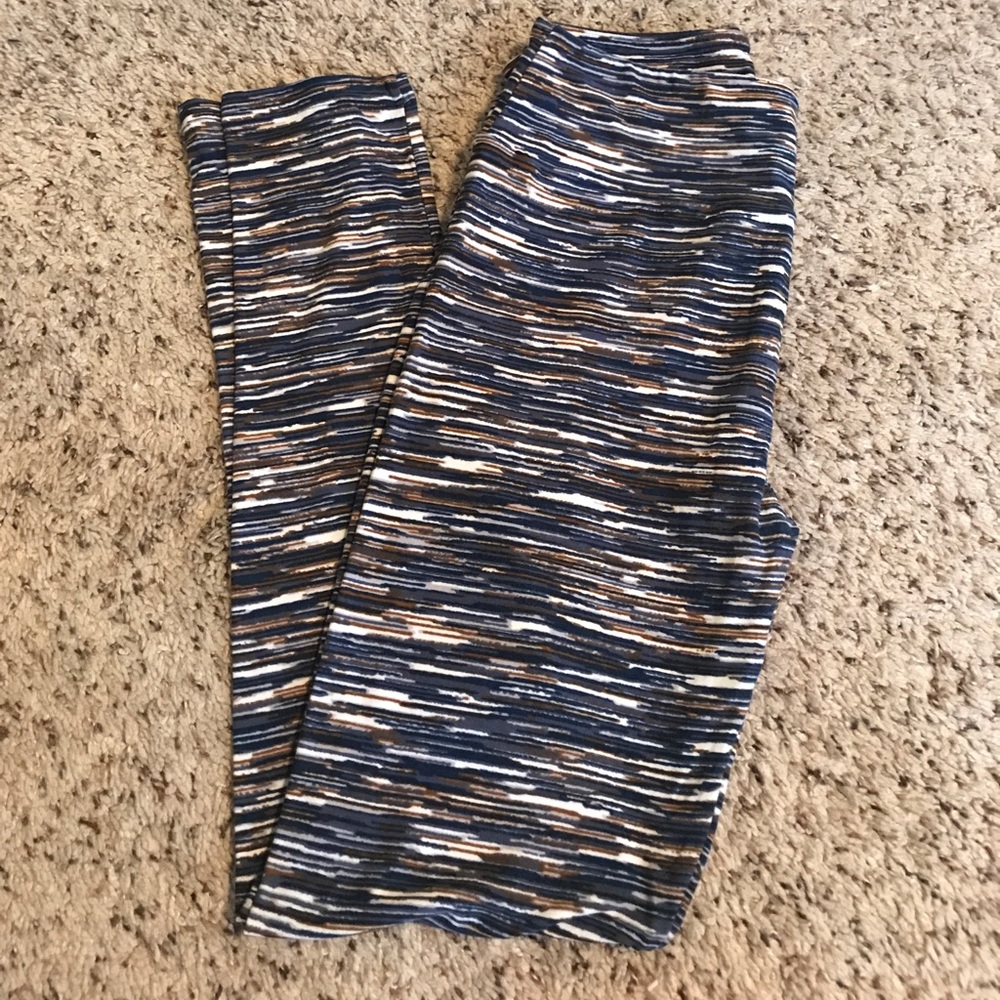 LuLaRoe Leggings One Size Navy Blue and Brown