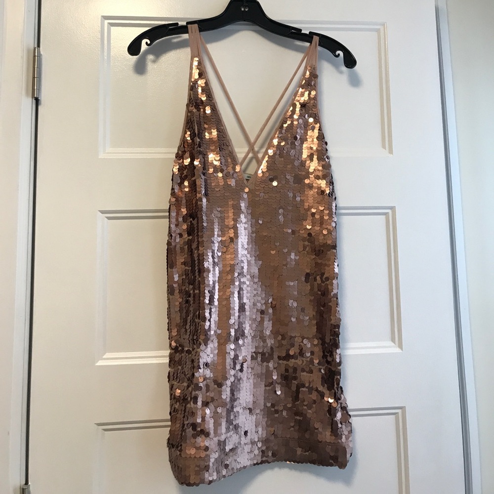 Rose gold sequin tunic/dress