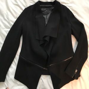 Zara wool jacket w/ waterfall lapels & zip detail