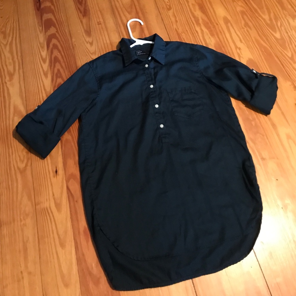 Gap Dark Turquoise Popover Tunic Blouse