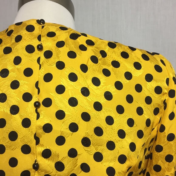 Vintage 80s Peggy Jennings Silk Polka Dot Dress 4 - Picture 4 of 8