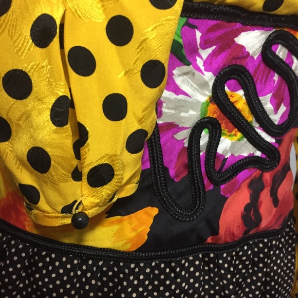 Vintage 80s Peggy Jennings Silk Polka Dot Dress 4 - Picture 5 of 8