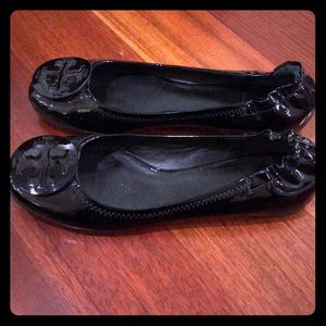 Tory Burch Black Patent Leather Ballet Flats