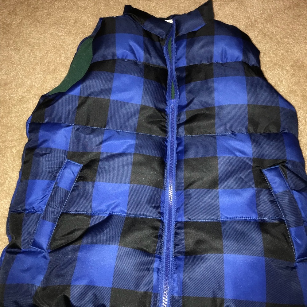 Crazy 8 Boys Vest — Blue and Black, Size L (10/12)