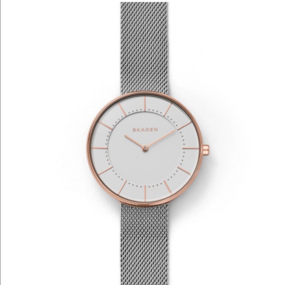 Gutted two-tone steel mesh watch