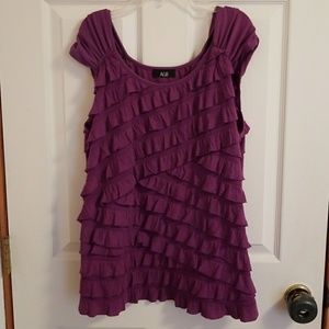 Purple ruffle top