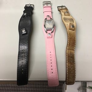 Authentic Fossil Leather Band Watch