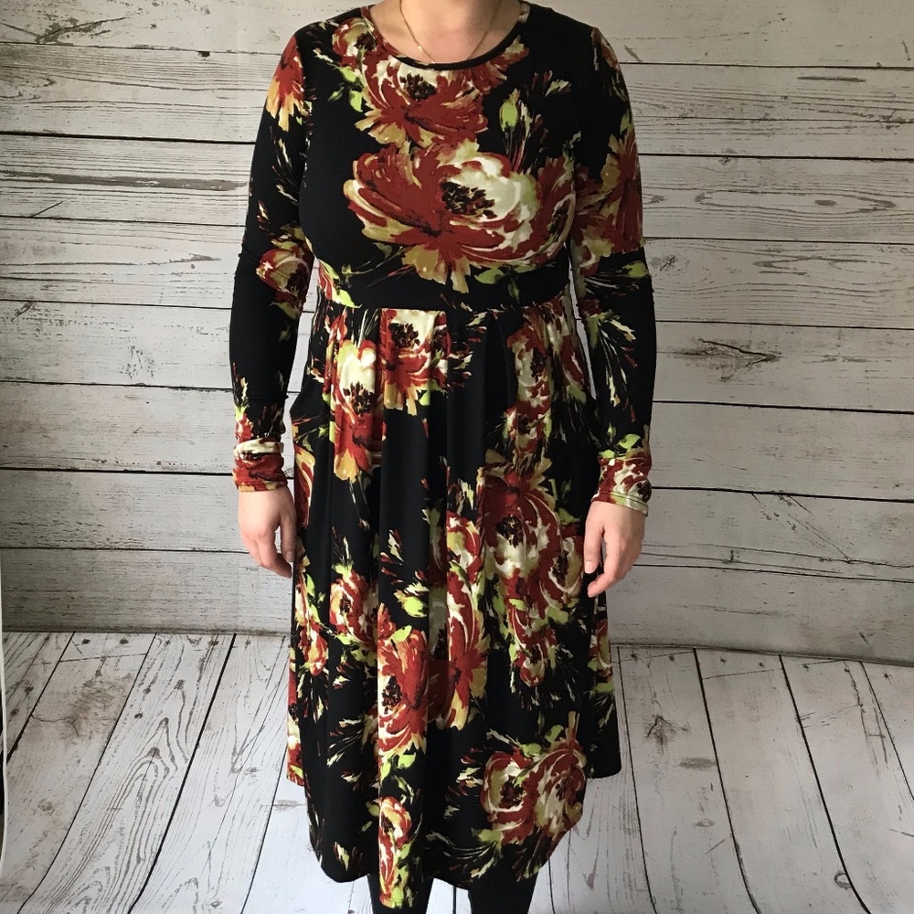 Floral Print Dress w Pockets