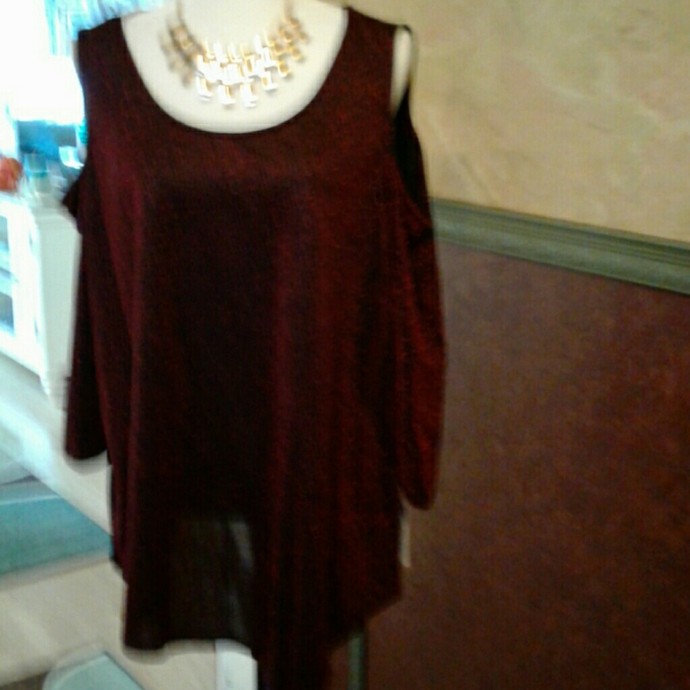 Pretty ruby red off the shoulder blouse