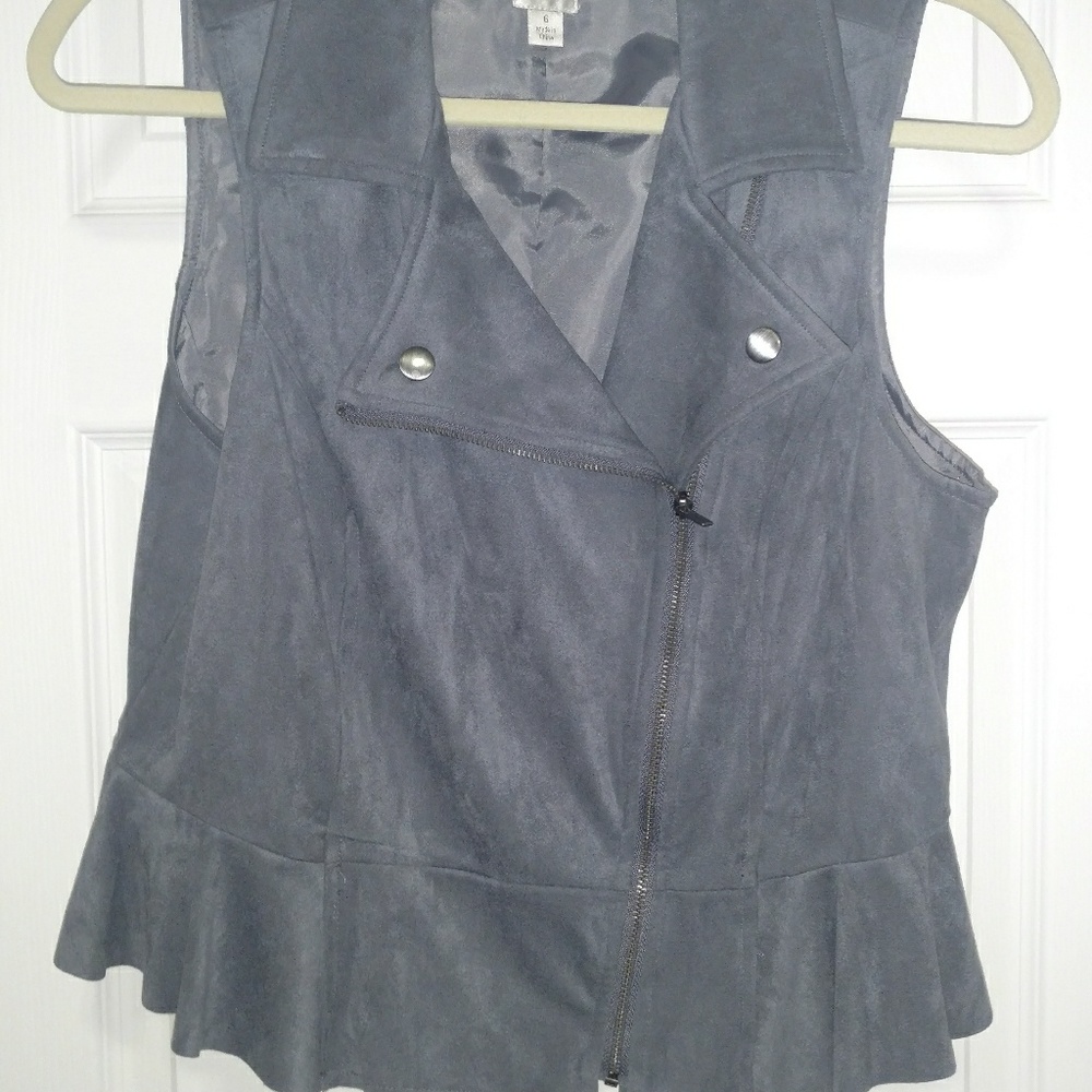 Blue-grey LC Lauren Conrad motorcycle vest